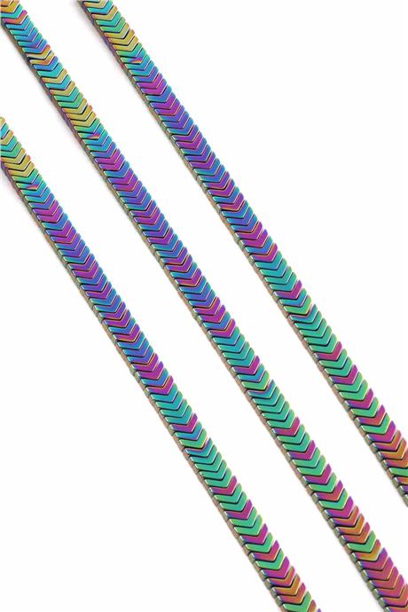Hematite Natural Stone Shiny Rainbow Sergeant Cut 7x1mm String Of Beads