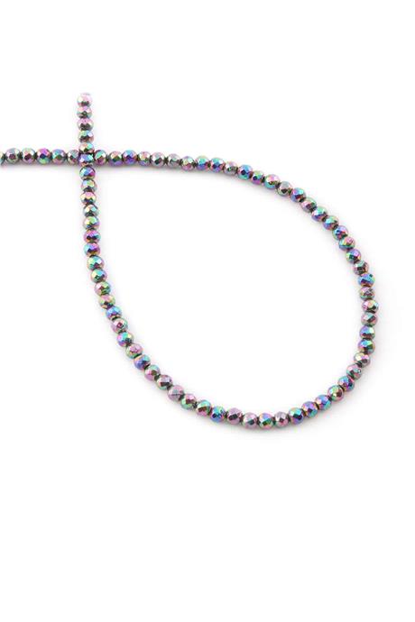 Hematit Taşı Faset Kesim Parlak Gökkuşağı 3mm Doğal Taş Dizi