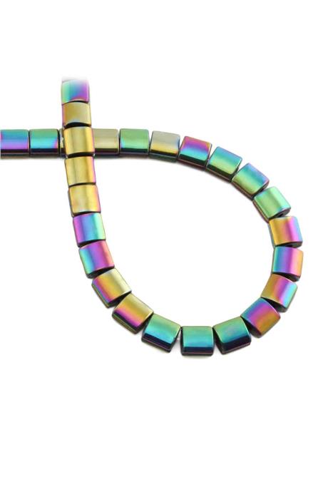 Hematit Taşı Bombeli Kesim Parlak Gökkuşağı 7x7mm Doğal Taş Dizi