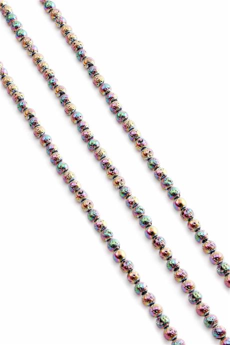 Hematite Natural Stone Shiny Rainbow Globe Cut 5x5mm String Of Beads