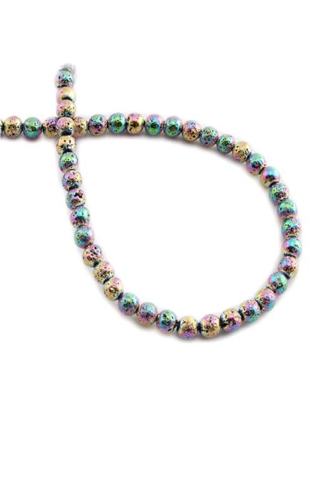 Hematite Natural Stone Shiny Rainbow Globe Cut 5x5mm String Of Beads