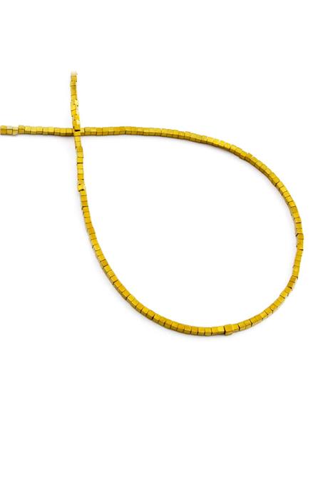 Hematite Natural Stone Shiny Gold 1x1mm String Of Beads