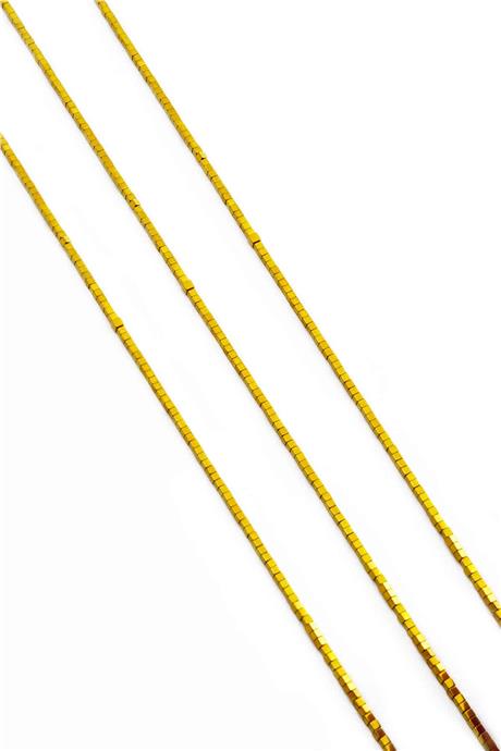 Hematite Natural Stone Shiny Gold 1x1mm String Of Beads