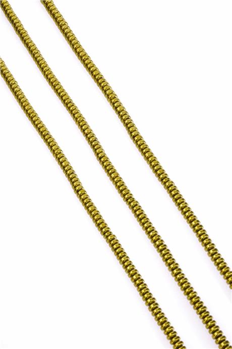 Hematite Natural Stone Shiny Gold 4x2mm String Of Beads