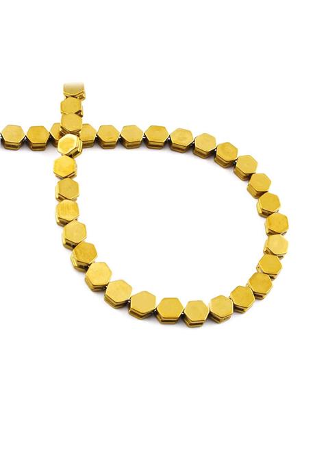 Hematite Natural Stone Shiny Gold 5x5mm String Of Beads
