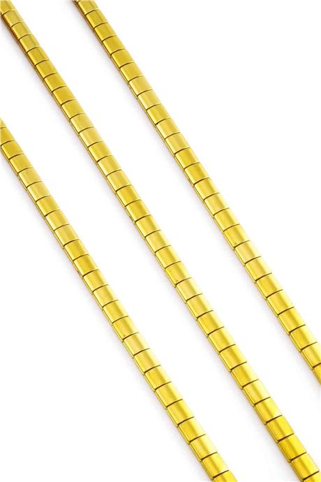 Hematite Natural Stone Shiny Gold 5x5mm String Of Beads