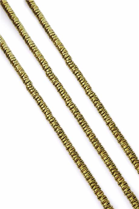 Hematite Natural Stone Shiny Gold 6x1mm String Of Beads