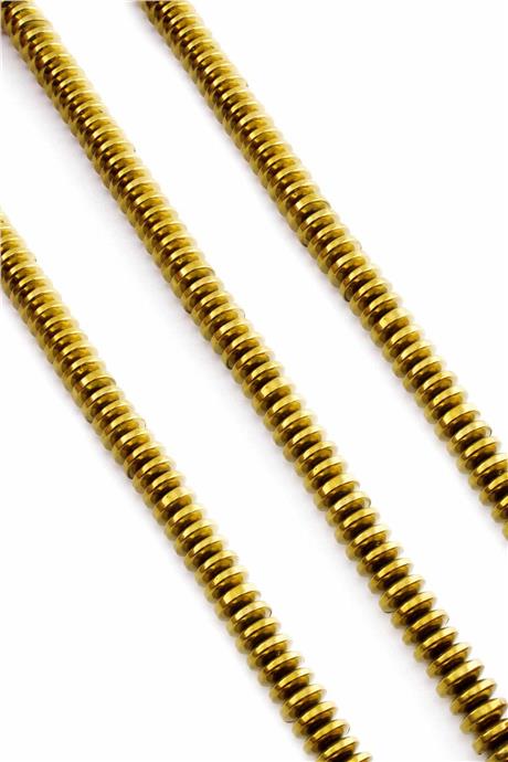 Hematite Natural Stone Shiny Gold 8x3mm String Of Beads