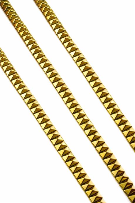 Hematite Natural Stone Shiny Gold 8x5mm String Of Beads