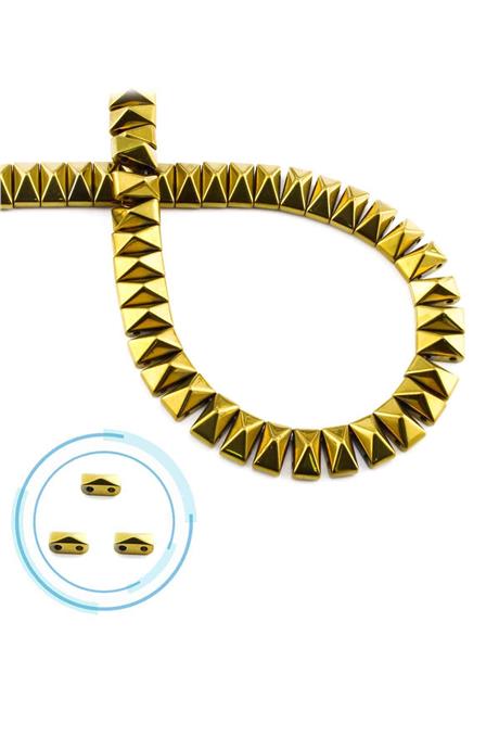 Hematite Natural Stone Shiny Gold 8x5mm String Of Beads