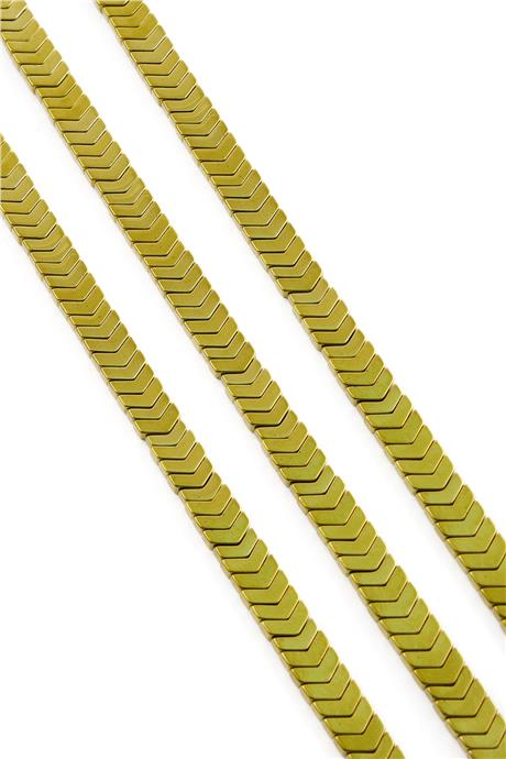 Hematit Taşı Çavuş Kesim Parlak Gold 6x2mm Doğal Taş Dizi