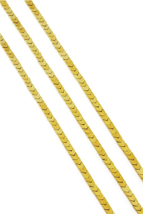 Hematit Taşı Çavuş Kesim Parlak Gold 4mm Doğal Taş Dizi