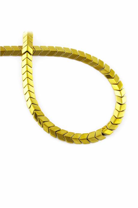 Hematit Taşı Bombeli Kesim Parlak Gold 6x3mm Doğal Taş Dizi