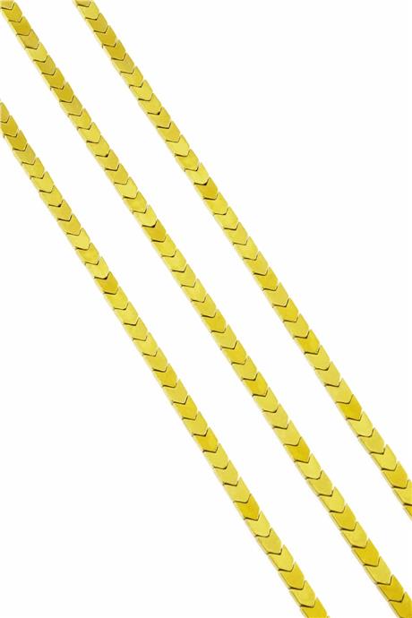 Hematit Taşı Çavuş Kesim Parlak Gold 4x4mm Doğal Taş Dizi