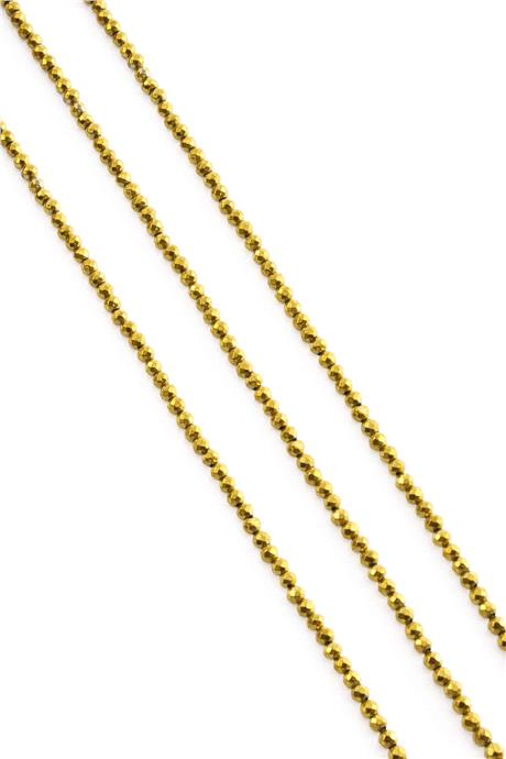 Hematit Taşı Faset Kesim Parlak Gold 3mm Doğal Taş Dizi