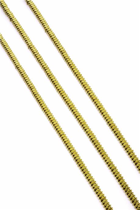 Hematite Natural Stone Shiny Gold Special Cut 4x2mm String Of Beads