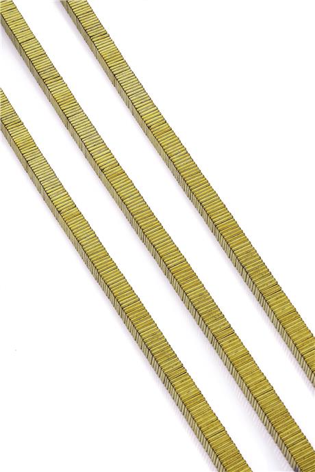 Hematite Natural Stone Shiny Gold Washer Cut 6x1mm String Of Beads