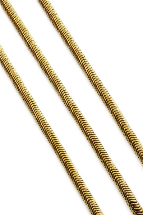 Hematit Taşı Dalgalı Kesim Parlak Gold 6x1mm Doğal Taş Dizi