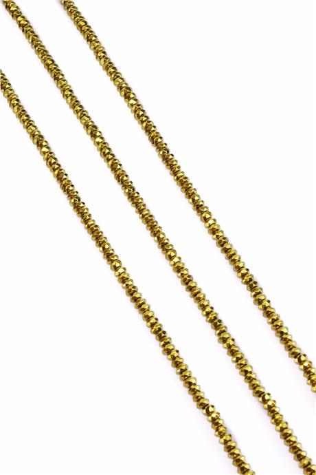 Hematit Taşı Fasetli Kesim Parlak Gold 4x2mm Doğal Taş Dizi