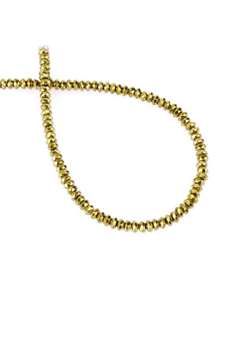 Hematit Taşı Fasetli Kesim Parlak Gold 4x2mm Doğal Taş Dizi