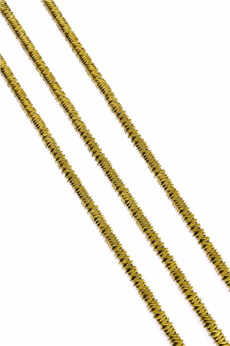 Hematite Natural Stone Shiny Gold Washer Cut 4x1mm String Of Beads