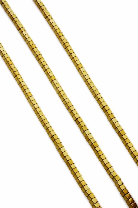 Hematite Natural Stone Shiny Gold Washer Cut 6x3mm String Of Beads