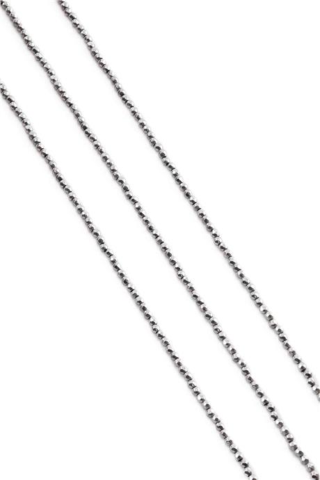 Hematite Natural Stone Shiny Cylinder 2mm String Of Beads