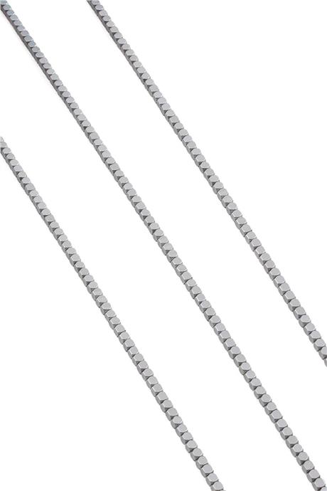 Hematite Natural Stone Shiny Cylinder 2x2mm String Of Beads