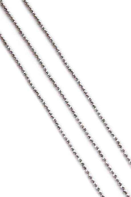 Hematit Taşı Faset Kesim Parlak Gümüş 3mm Doğal Taş Dizi