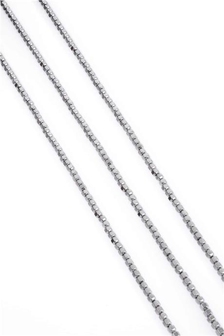 Hematite Natural Stone Shiny Cylinder 3x3mm String Of Beads