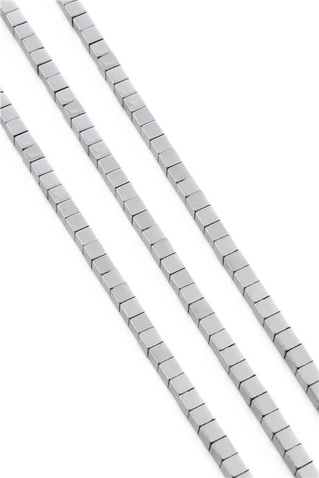 Hematite Natural Stone Shiny Cylinder 3x3mm String Of Beads