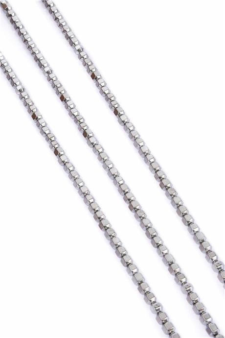 Hematite Natural Stone Shiny Cylinder 4mm String Of Beads