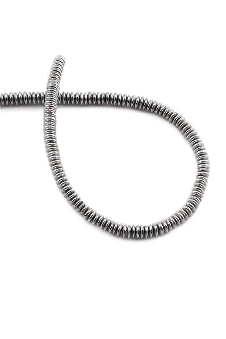 Hematite Natural Stone Shiny Cylinder 4x1mm String Of Beads