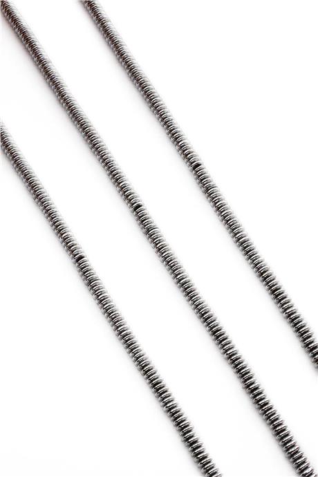 Hematite Natural Stone Shiny Cylinder 4x1mm String Of Beads