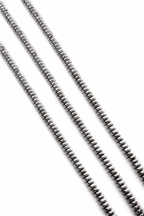 Hematit Taşı Rondela Kesim Parlak Gümüş 4x2mm Doğal Taş Dizi