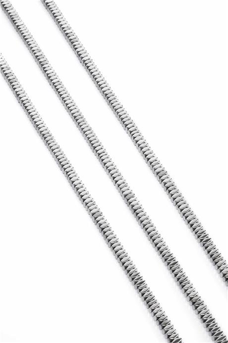 Hematit Taşı Rondela Kesim Parlak Gümüş 4x2mm Doğal Taş Dizi