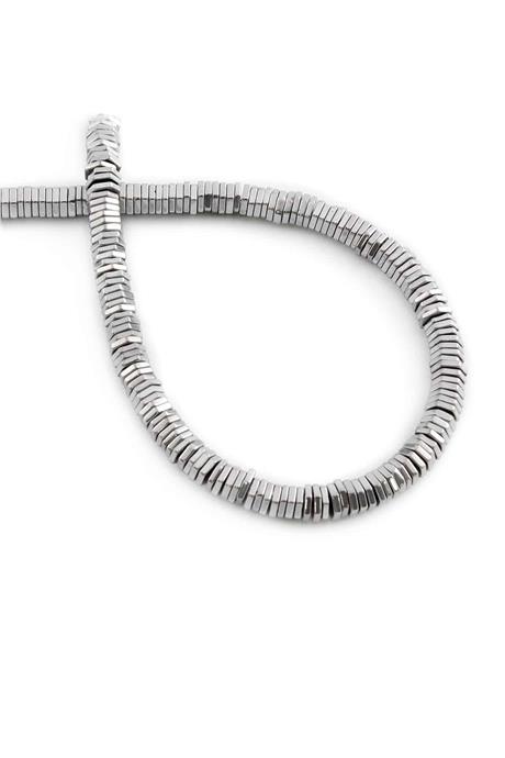 Hematite Natural Stone Shiny Cylinder 5x1mm String Of Beads