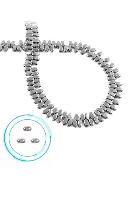 Hematite Natural Stone Shiny Cylinder 5x2mm String Of Beads