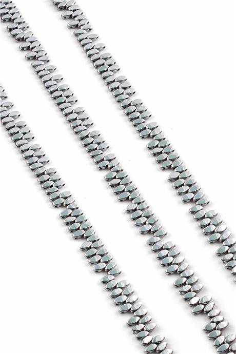 Hematite Natural Stone Shiny Cylinder 5x2mm String Of Beads