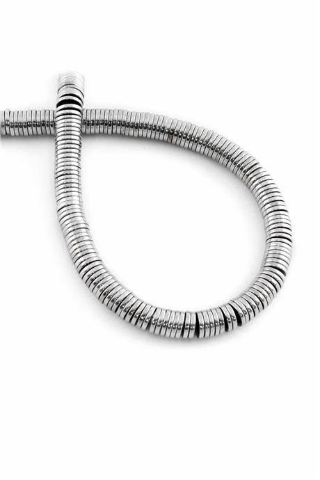Hematit Taşı Disk Kesim Parlak Gümüş 6x1mm Doğal Taş Dizi