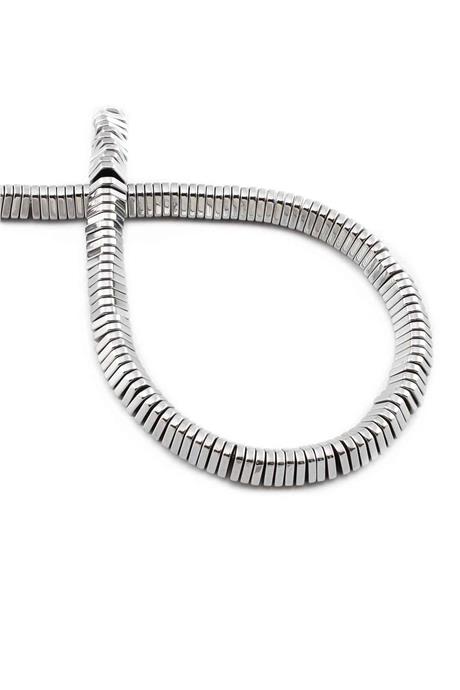 Hematite Natural Stone Shiny Cylinder 6x1mm String Of Beads