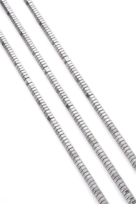 Hematite Natural Stone Shiny Cylinder 6x2mm String Of Beads