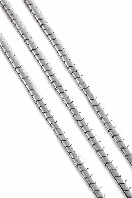 Hematit Doğal Taş Parlak Gümüş 6x4mm Dizi