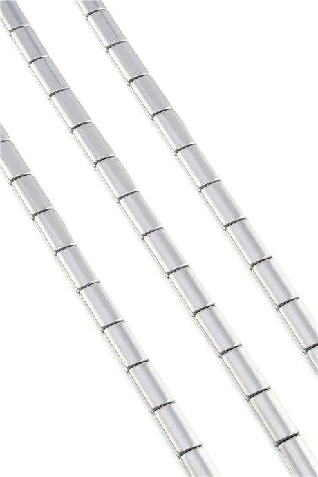 Hematite Natural Stone Shiny Cylinder 7x13mm String Of Beads