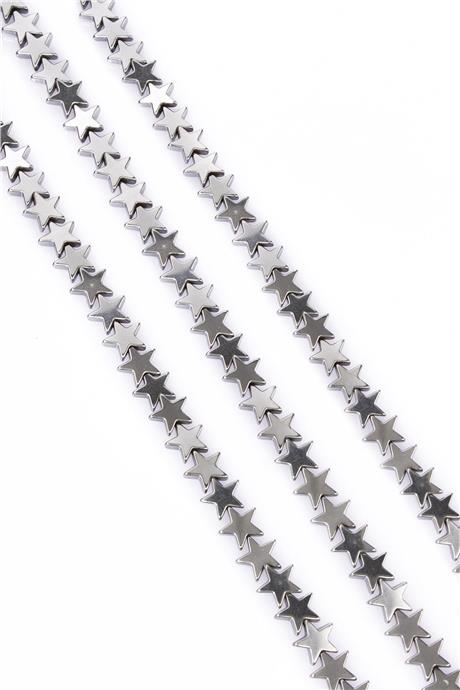 Hematite Natural Stone Shiny Cylinder 8mm String Of Beads