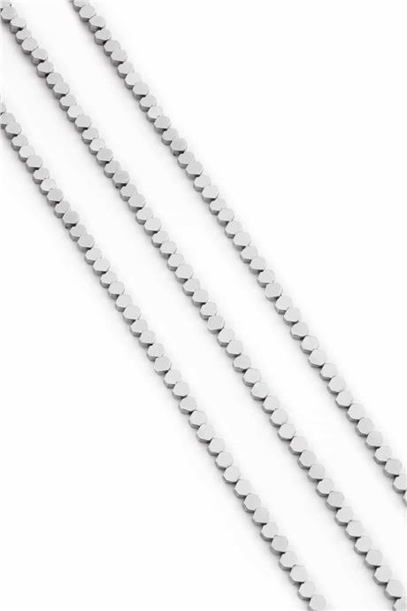 Hematite Natural Stone Shiny Cylinder Hexagon Cut 4x4mm String Of Beads