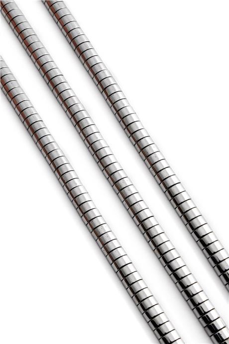 Hematite Natural Stone Shiny Cylinder Dished Cut Double Hole 6x2mm String Of Beads