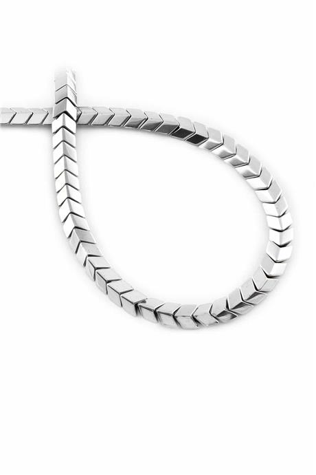 Hematite Natural Stone Shiny Cylinder Sergeant Cut 6x3mm String Of Beads