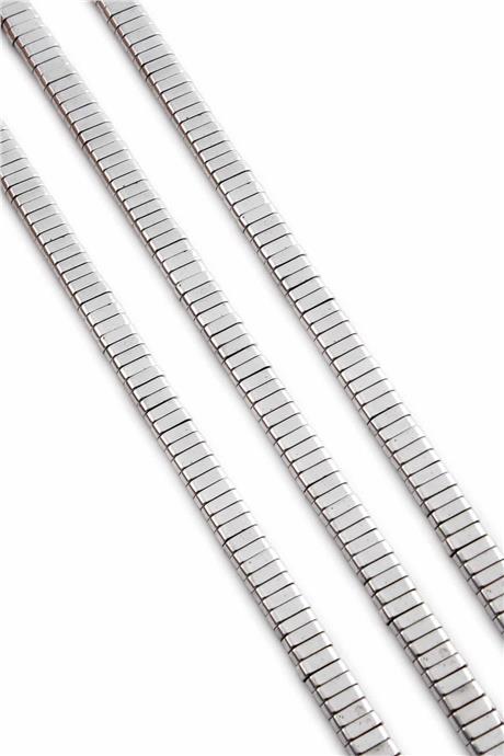 Hematite Natural Stone Shiny Cylinder Double Hole 6x2mm String Of Beads