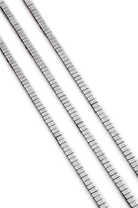 Hematite Natural Stone Shiny Cylinder Double Hole 4x2mm String Of Beads